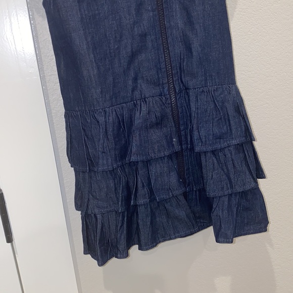 New Adorable Essentials Size 10 Ruffle Jean Denim Vest NWT like Sew Sassy Teen - Picture 2 of 8